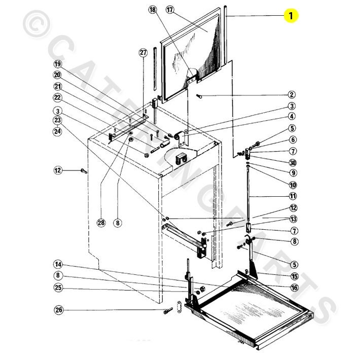 PACK OF 4 x HOBART 11237823 WHITE NYLON DOOR SLIDES FOR DISHWASHER